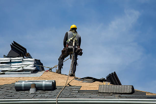 Professional Roofing technician working in Keuka Park, NY